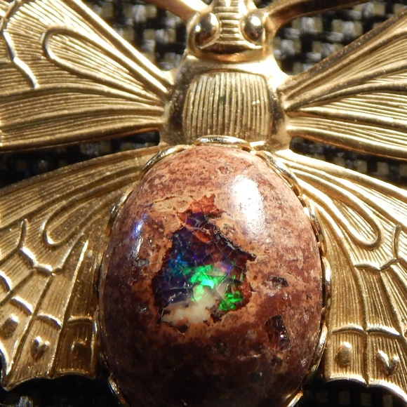 Boulder Opal Butterfly Brooch - Picture 2 of 8